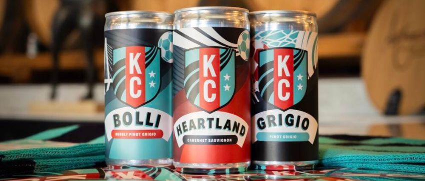Cans of Wine with the KC Current Logo Cans of Wine with the KC Current Logo